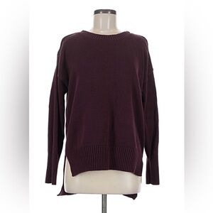 BCBGMaxAzria Deep Plum Crewneck Drop Back Sweater Size M